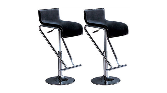 2 taburetes de bar / cocina GLITTER ajustables negros image 1