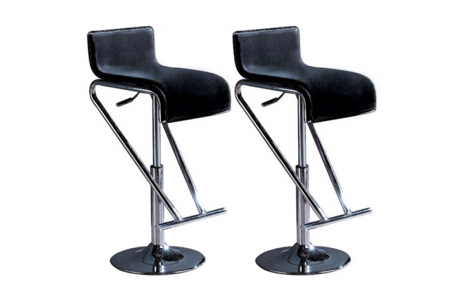 2 taburetes de bar / cocina GLITTER ajustables negros