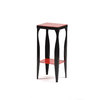 Banquillo / velador BAROCA rojo de acero lacado y de cristal templado image pub1