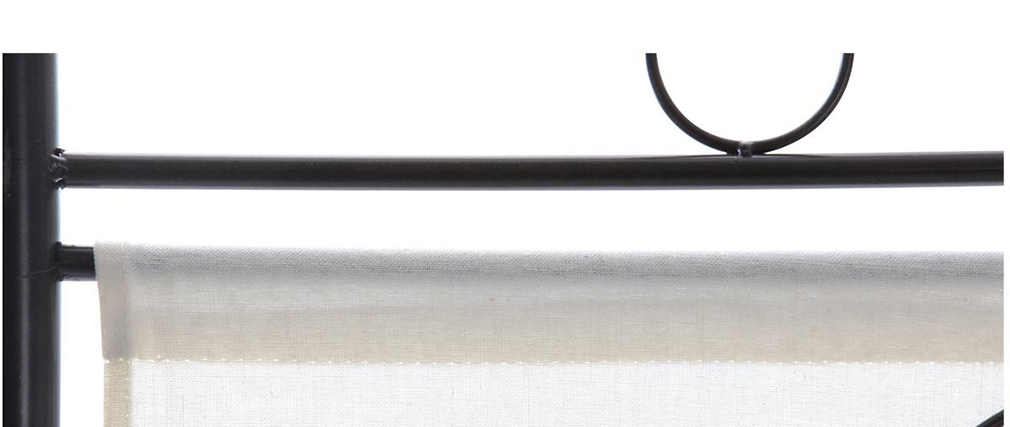 Biombo acero estilo hierro forjado y tela HATSUYO