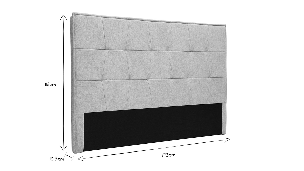 Cabecero de cama de tela gris 170 cm SUKA