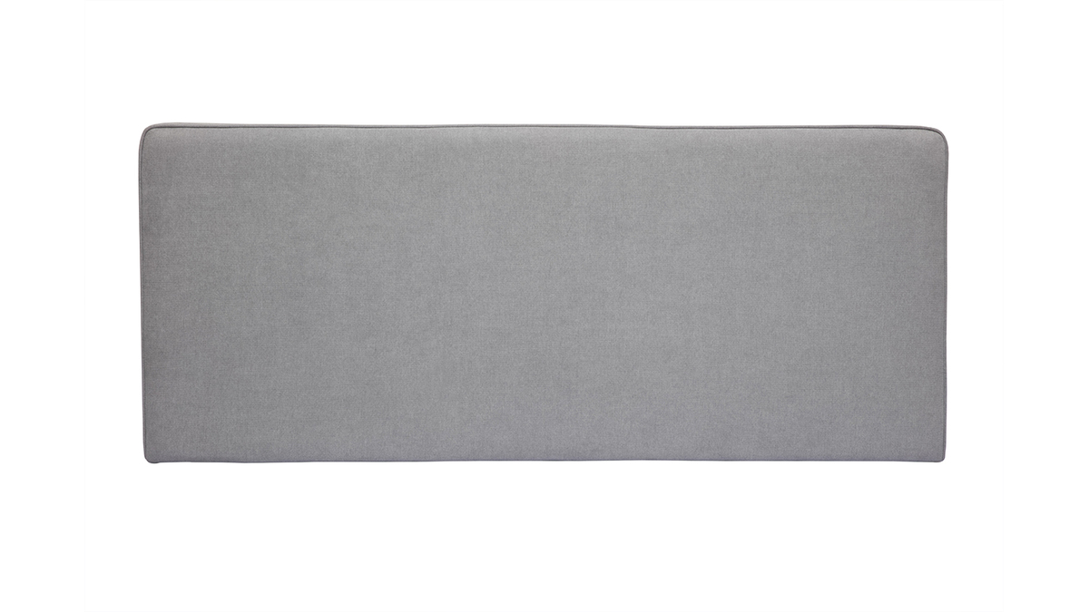 Cabecero de cama para colgar de tela efecto aterciopelado gris 180 cm LILY