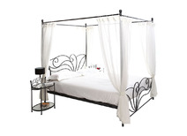 Cama baldaquin negra matrimonial VENEZIA