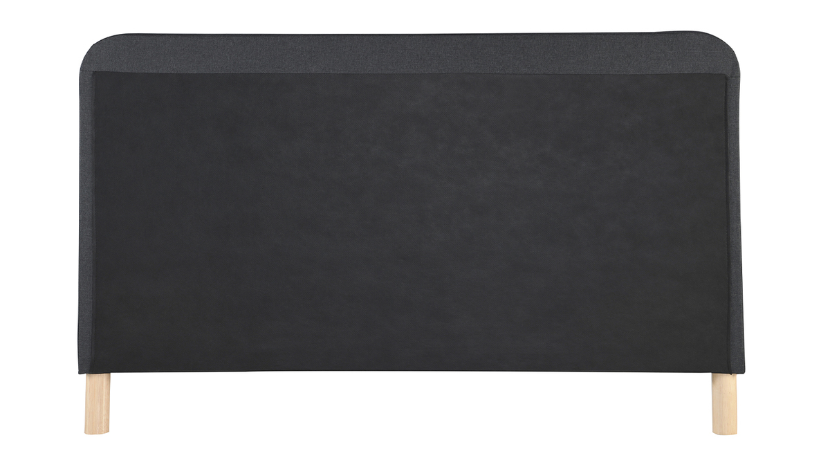 Cama capiton tejido gris oscuro 160 x 200cm HOLSEN