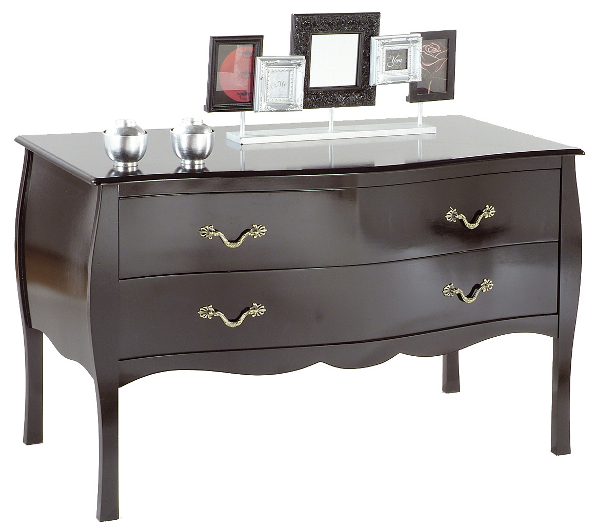 C&oacute;moda / consola LOUISA 2 cajones � color negro