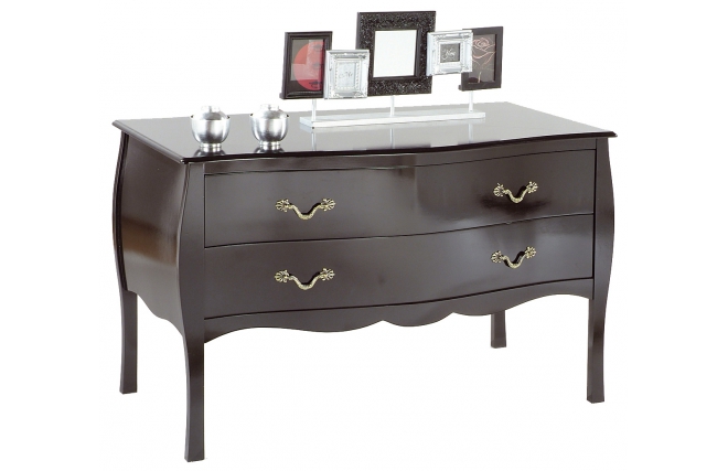 C&oacute;moda / consola LOUISA 2 cajones � color negro