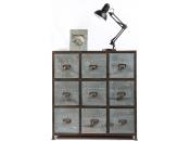 Comoda de madera estilo industrial 9 cajones Willard