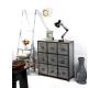 Comoda de madera estilo industrial 9 cajones Willard