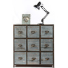 Comoda de madera estilo industrial 9 cajones Willard