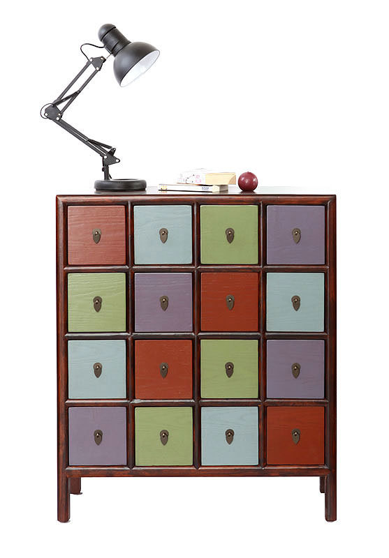 Comoda de madera multicolores MOSAICA