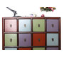 Comoda de madera multicolores MOSAICA