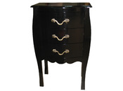 Comoda / mesita de noche LOUISA 3 cajones � color negro