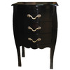 Comoda / mesita de noche LOUISA 3 cajones � color negro
