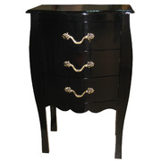 Comoda / mesita de noche LOUISA 3 cajones � color negro