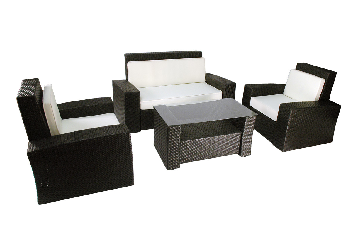 Conjunto BORA BORA- 2 sillones, 1 sof&aacute; 2 plazas y 1 mesa de sal&oacute;n