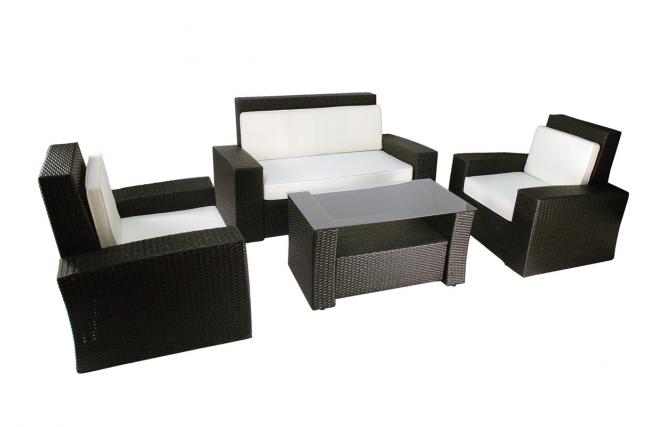 Conjunto BORA BORA- 2 sillones, 1 sof&aacute; 2 plazas y 1 mesa de sal&oacute;n