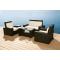 Conjunto BORA BORA- 2 sillones, 1 sof&aacute; 2 plazas y 1 mesa de sal&oacute;n color negro