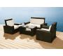 Conjunto BORA BORA- 2 sillones, 1 sof&aacute; 2 plazas y 1 mesa de sal&oacute;n color negro
