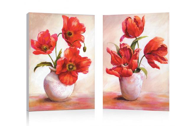 Conjunto de 2 cuadros de dise&ntilde;o POPPIES
