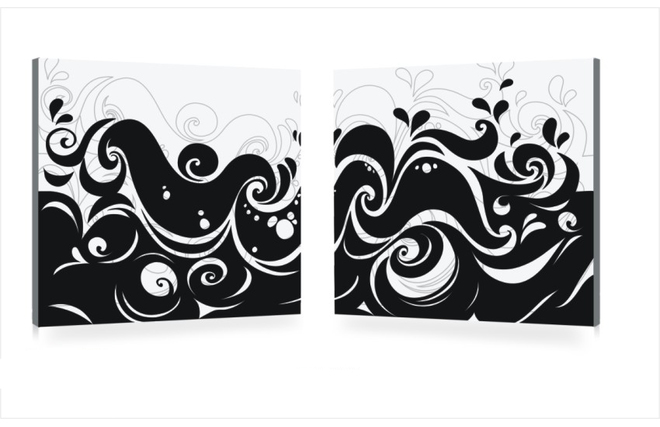 Conjunto de 2 cuadros de dise&ntilde;o VAGUES