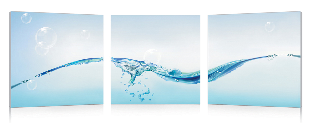 Conjunto de 3 cuadros de dise&ntilde;o WATER