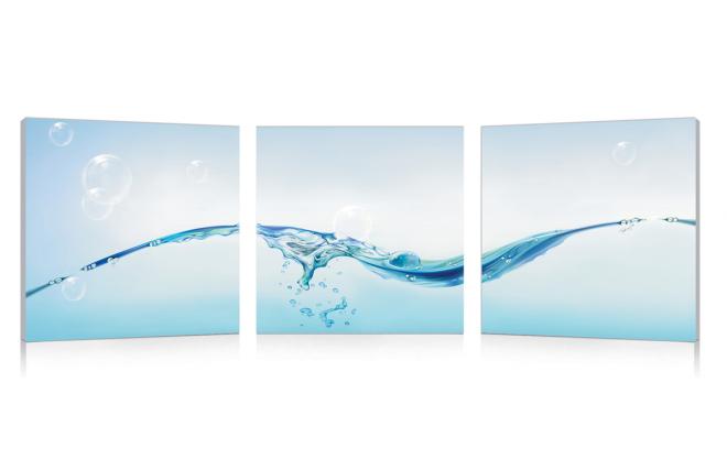 Conjunto de 3 cuadros de dise&ntilde;o WATER