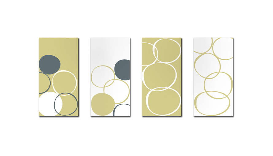 Conjunto de 4 cuadros de dise&ntilde;o BUBBLES