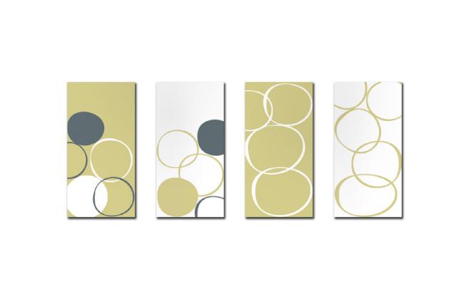 Conjunto de 4 cuadros de dise&ntilde;o BUBBLES