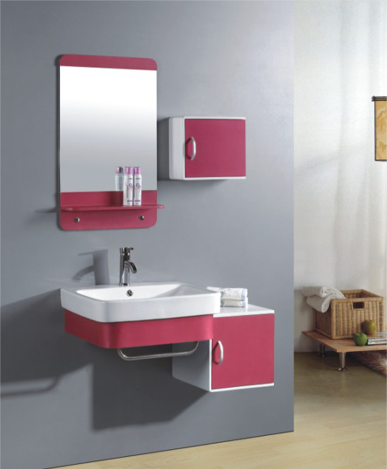 Conjunto de muebles de ba&ntilde;o: lavabo, armario y espejo IALY