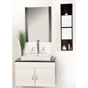 Conjunto de muebles de cuarto de ba&ntilde;o ADELAIDE: lavabo, mueble bajo lavabo, espejo y columna
