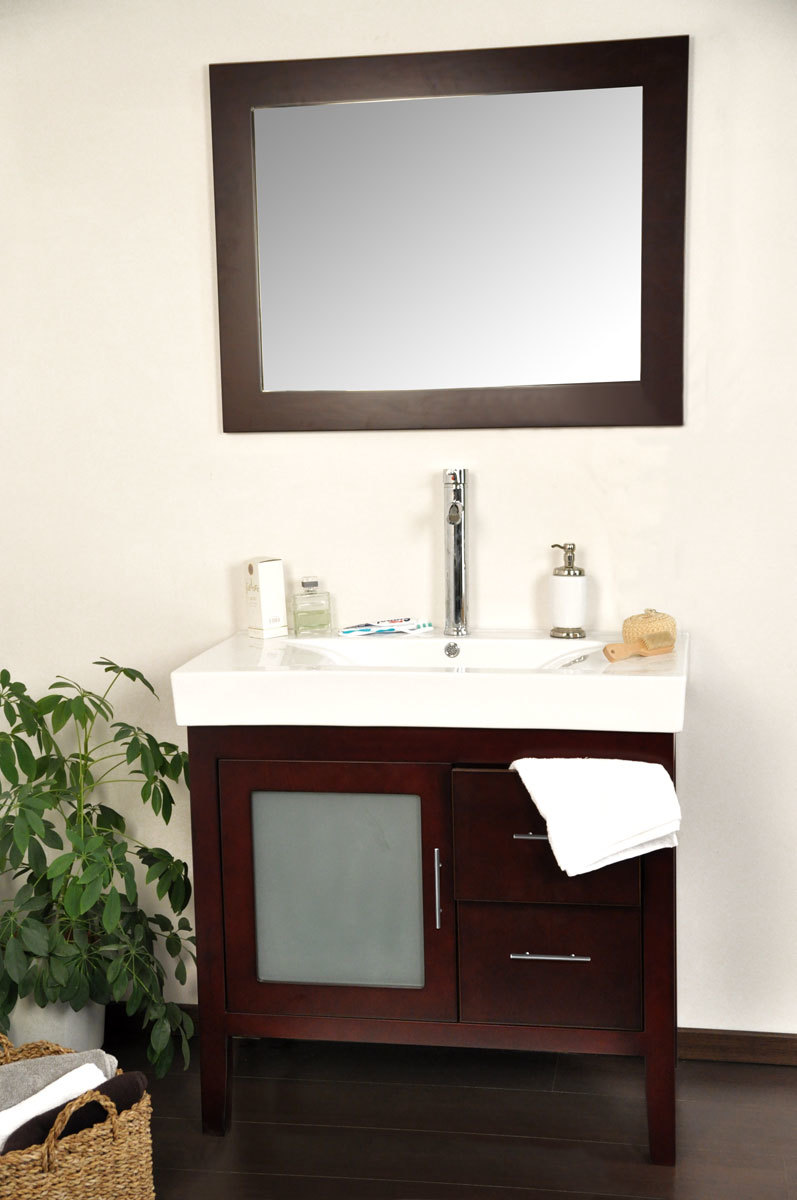 Conjunto de muebles de cuarto de ba&ntilde;o BRISBANE: lavamanos, mueble debajo  del lavamanos, espejo image 1