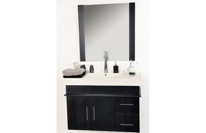 Conjunto de muebles de cuarto de ba&ntilde;o MANDURAH: lavabo, mueble debajo del lavabo y espejo