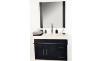 Conjunto de muebles de cuarto de ba&ntilde;o MANDURAH: lavabo, mueble debajo del lavabo y espejo