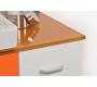 Conjunto de muebles de cuarto de ba&ntilde;o POP NARANJA: lavabo, mueble debajo del lavabo, espejo