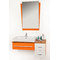 Conjunto de muebles de cuarto de ba&ntilde;o POP NARANJA: lavabo, mueble debajo del lavabo, espejo