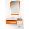 Conjunto de muebles de cuarto de ba&ntilde;o POP NARANJA: lavamanos, mueble debajo lavamanos, espejo image pub1