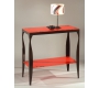 Consola / buffet baroca rojo de acero lacado y de cristal templado image 3