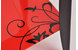 Consola / buffet baroca rojo de acero lacado y de cristal templado image 6