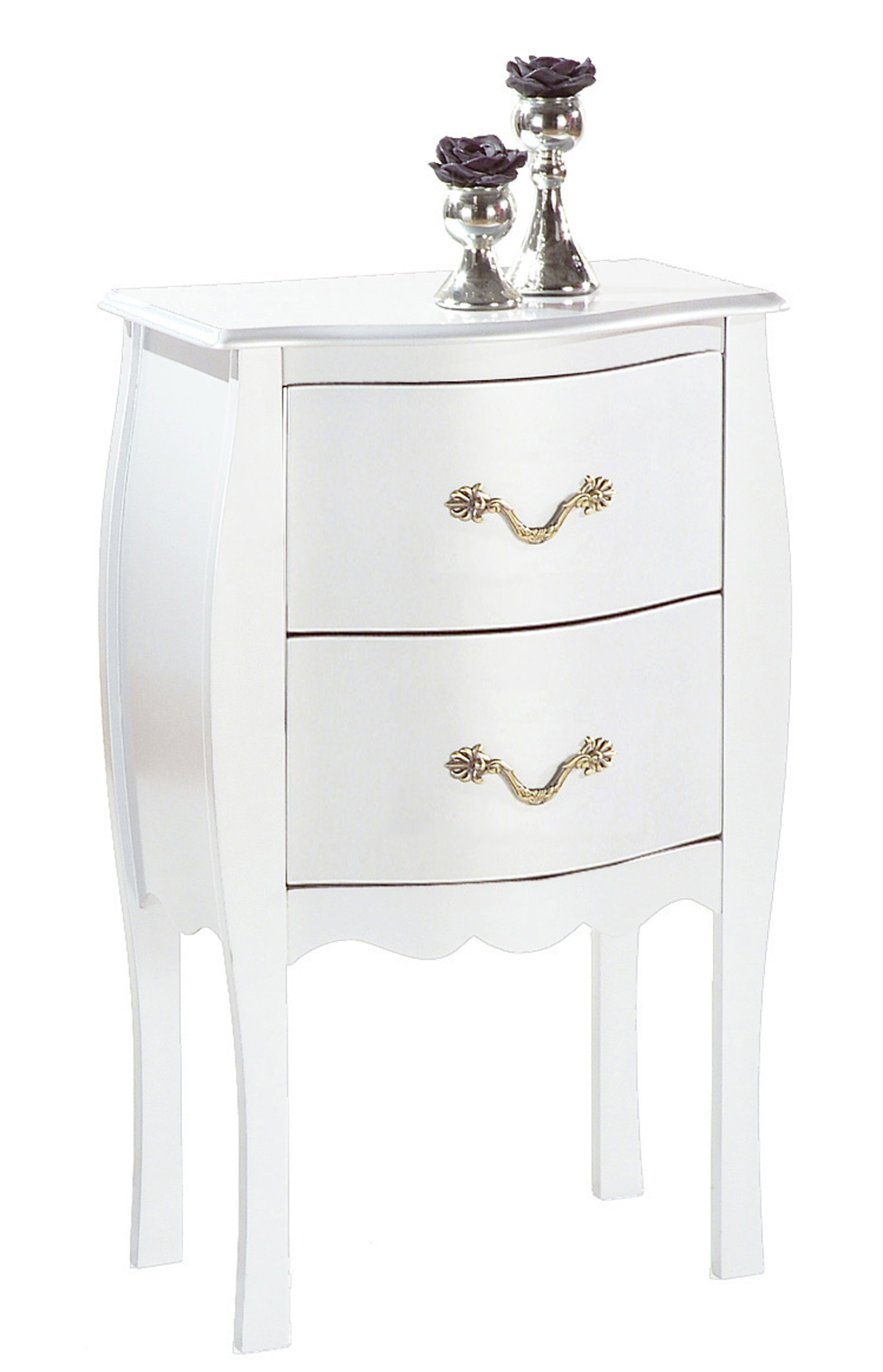 Consola / mesita de noche 2 cajones � color blanco