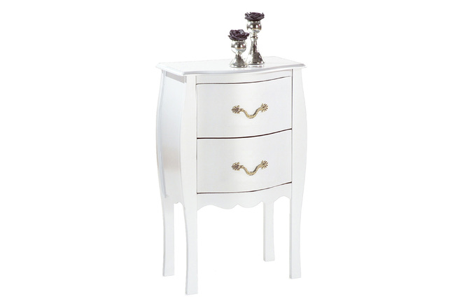 Consola / mesita de noche 2 cajones � color blanco