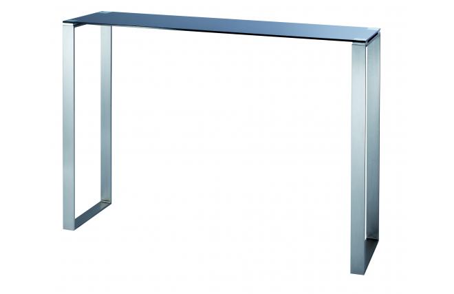 Consola moderna INOLA de cristal y inox - color negro
