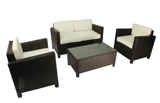El conjunto TAHITI- 2 sillones, 1 sof&aacute; 2 plazas y 1 mesa de sal&oacute;n