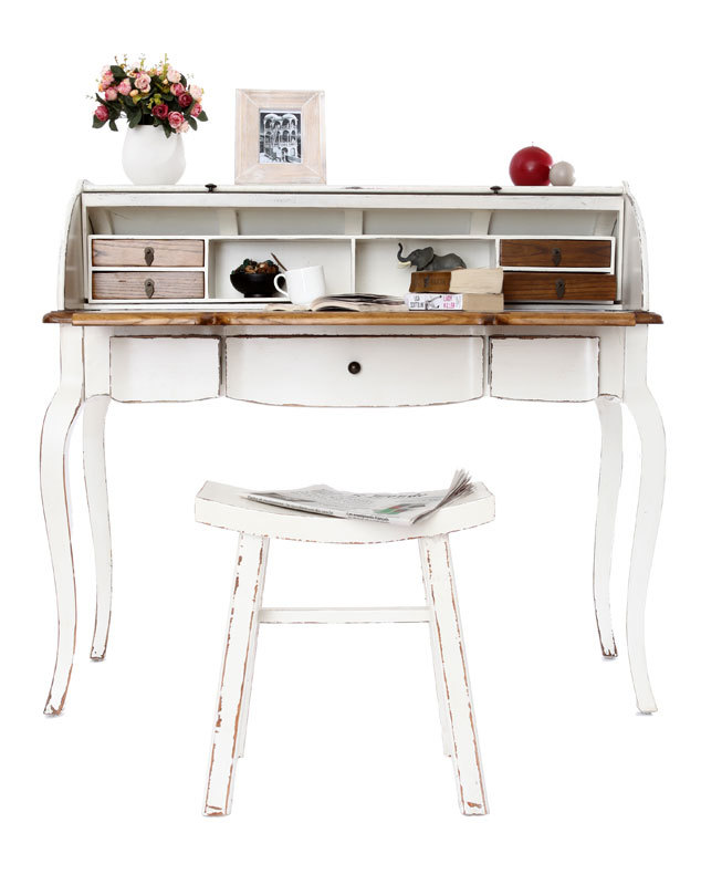 Escritorio barroco madera blanco SOFIA