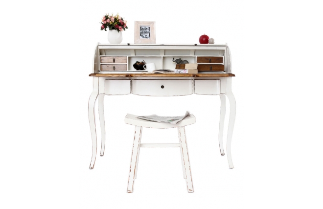 Escritorio barroco madera blanco SOFIA