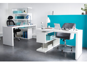 Escritorio de dise&ntilde;o blanco lacado amovible MAX