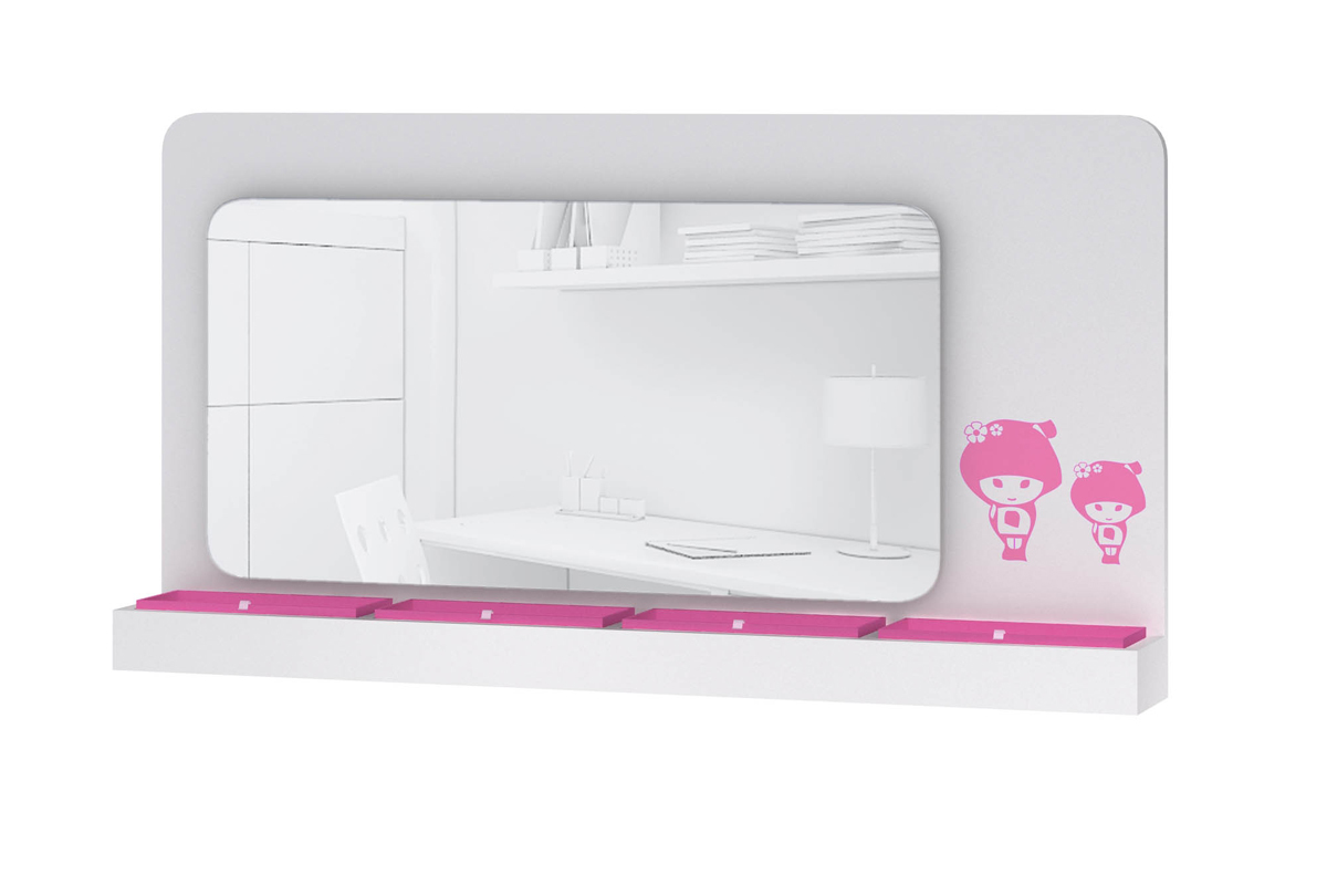 Espejo infantil blanco y rosa MARCHANDE