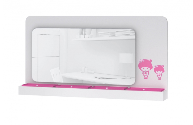 Espejo infantil blanco y rosa MARCHANDE