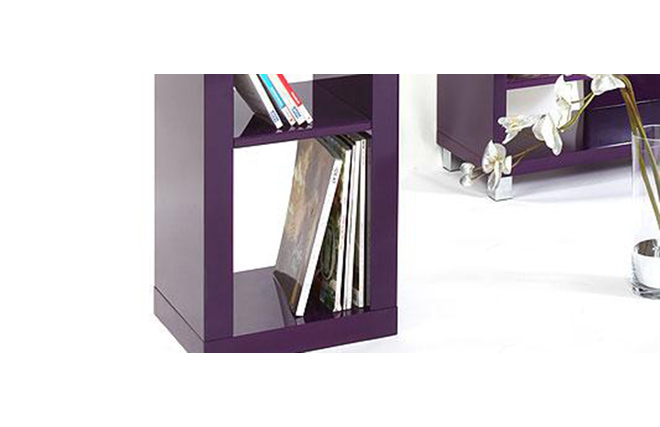 Estanteria de dise&ntilde;o lacada morada HAILY