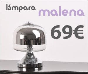 Promociones del momento : Lampara de cristal y metal cromado MALENA