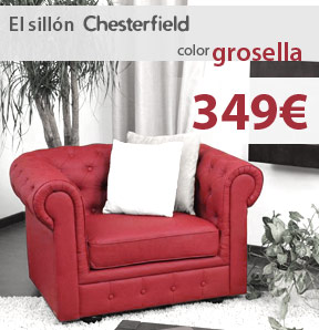 Promociones del momento : Sill�n Chesterfield color grosella
